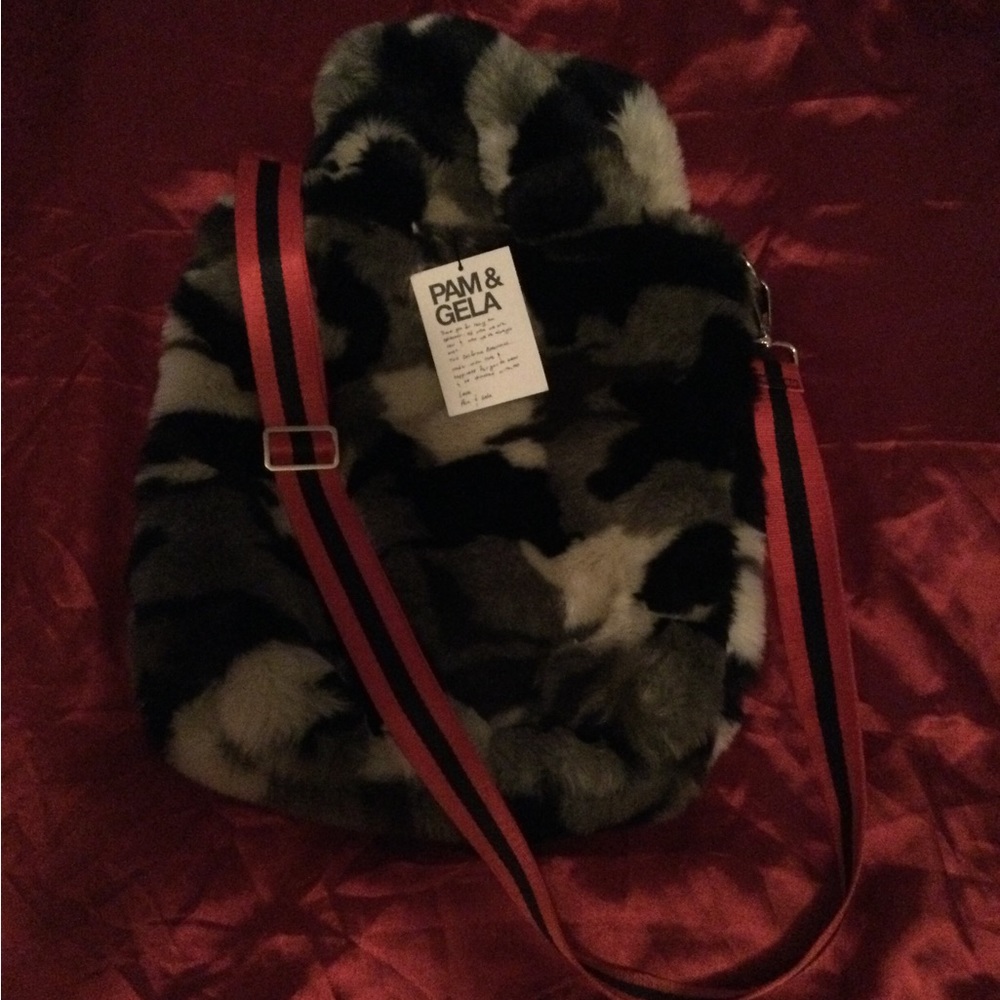 Pam & Gela Camo Faux Fur Bag